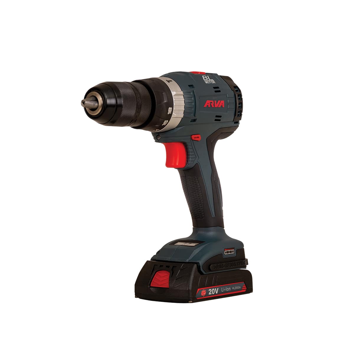 brushless-cordless-impact-drill-model-5854 دریل شارژی چکشی براشلس ۲۰ ولت آروا ۵۸۵۴
