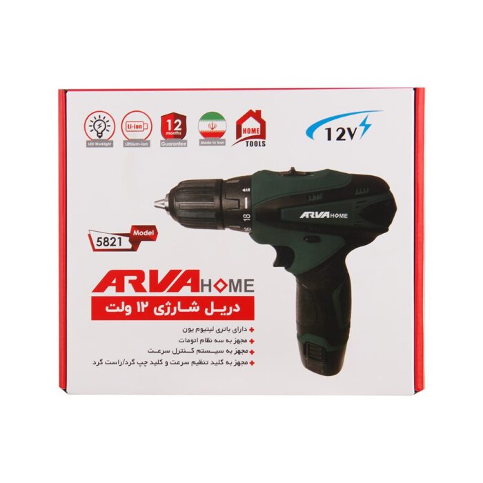 دریل پیچ گوشتی شارژی ۱۲ ولت آروا ۵۸۲۱ - Image 5
