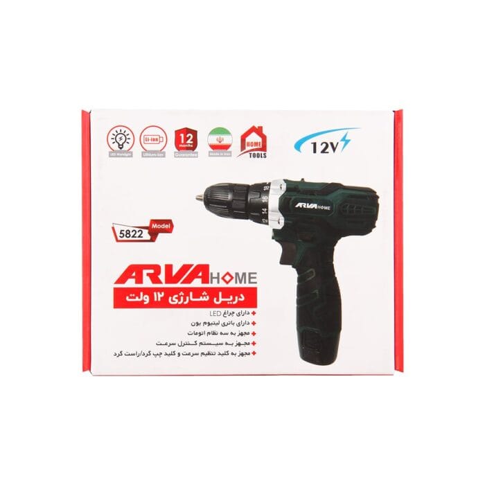 دریل پیچ گوشتی شارژی ۱۲ ولت آروا ۵۸۲۲ - Image 5